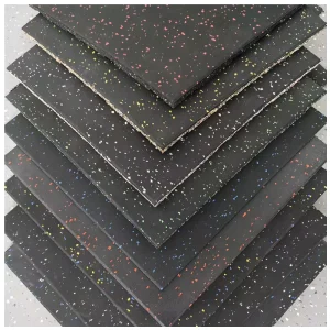 JUNSHANG Factory Direct 50cm*50cm 100cm*100cm 15mm Thick Gym Rubber Flooring Mat Eco-Friendly Shock Absorption Non-slip Tile