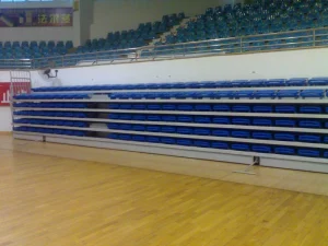 JY-769 Retractable Seating System Telescopic Bleachers Grandstand Folding Chairs for School Gym Stadium Project