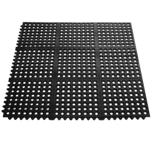 KM104 3 x 3 Feet Interlocking Lightweight Anti-Slip Rubber Flooring Mat for Commercial, Industrial, and Marine Use