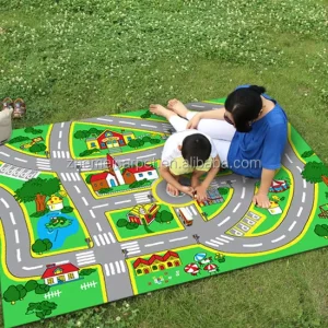 Kids’ Car Play Mat with Antibacterial, Water-Resistant, Non-Slip Surface