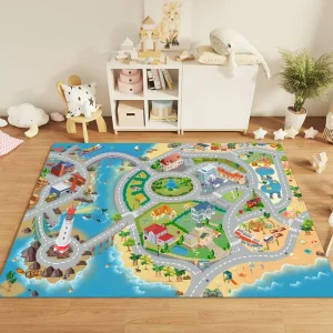 Kids Floor Mat Game City Traffic Kindergarten Digital Blanket Early Education Center Crawling Anti Slip Home Machine Washable