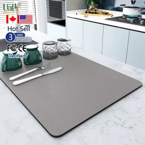 Kitchen Rubber Dish Drying Mats & Pads Handmade Quick Drying Non Slip Tabletop Mat Washable Absorbent Simple Mat