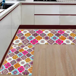 Kitchen Rug Mats, 100% Polyester, 2-Piece Set, Soft, Anti-Slip, Machine Washable
