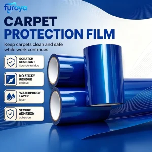 LLDPE Protective Film Roll for Carpet and Flooring, Soft, Glossy, High Adhesion and Tensile Strength