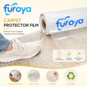 LLDPE Soft Plain Transparent Greaseproof Protective Film for Carpet and Textile Flooring, Machine Grade
