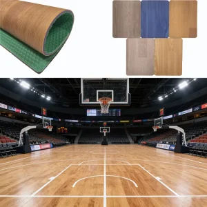 Laminated PVC Basketball Flooring Non Scratch PVC Flooring Roll Vinyl for School Gym