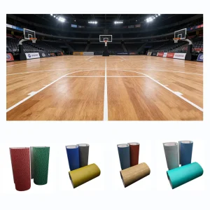 Laminated PVC Flooring Roll Vinyl Custom Thickness PVC Basketball Flooring Bulk Supply