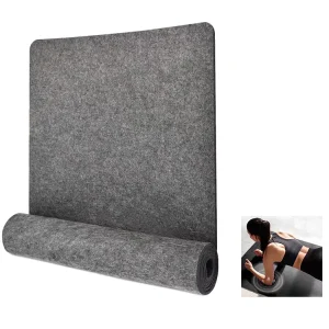 Large 5mm Non-Slip Felt Exercise Yoga Mat for Pilates, Gym, and Home Workout