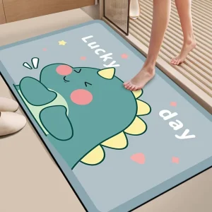 Large Floor Mat Door Mat Area Rug Indoor Carpet Soft Plush Non Slip Absorbent Washable Cute Bear Welcome Home Printed Entrance