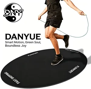 Large Oval Natural Rubber 3.5mm Thick Exercise Mat Soundproofing Wear-Resistant Workout for Concrete Jumping Ropes Carrying Bag
