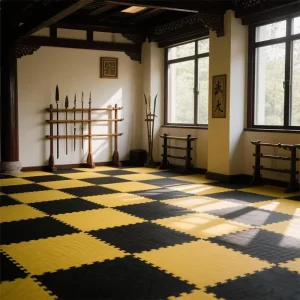 Leaf Pattern EVA Foam Mat Tiles, Hospital-Grade, 100cm, Balcony and Karate Tatami