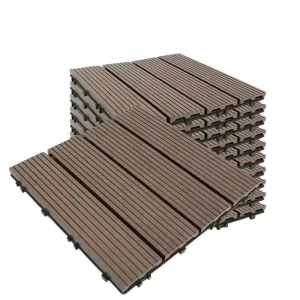 Light Coffee Color DIY WPC Decking Tiles Waterproof Eco-Friendly Anti-Corrosion