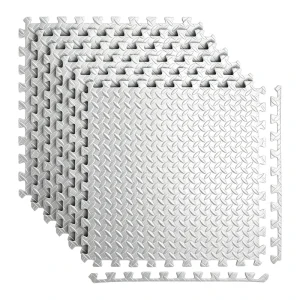 Light Grey EVA Gym Mats, High Density, Interlocking Puzzle Tiles, Custom Size