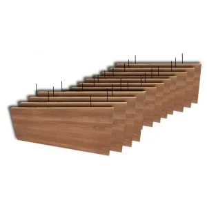 Lightweight Easy Install Acoustic Hanging Suspended Ceiling Baffle Noise Reduction 100% Fiberglass Cloud Panels Wood Look