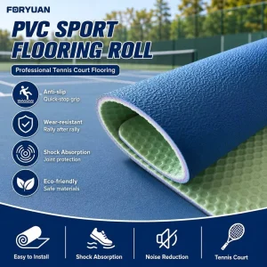 Lightweight High Elastic Anti-slip PVC Sport Tennis Court Flooring Outdoor for Prevent Slipping and Falling
