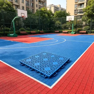Lightweight Interlock PP Floor Easy Transport Movable Outdoor Temporary Basketball Court Tile