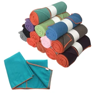 Lightweight Microfiber Yoga Towel and Gym Mat with Non-Slip Backing for Sweat Absorption