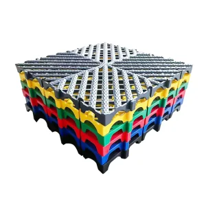 Lightweight Recyclable PP Click-Interlocking Garage Drain Grate Flooring Tile for Supermarkets