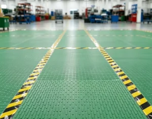 Linear Strip Texture PVC Floor Roll Anti Slip Heavy Load Waterproof Industrial Workshop Mat