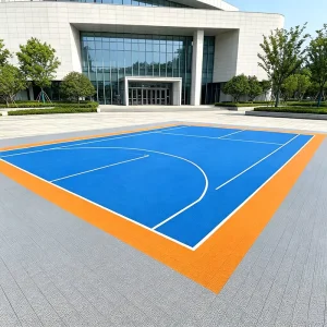 Load-Bearing Outdoor Basketball Court Interlocking Tiles, Quick-Assembly Sports Flooring for Public Spaces