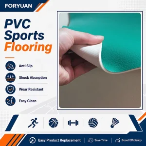 Long Life Resilient Sports Vinyl Flooring PVC Roll for Indoor Sports Center Flooring Upgrade Projects