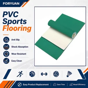 Low Maintenance Elastic PVC Sports Flooring Roll for Indoor Sports Hall Basketball Court Use Projects