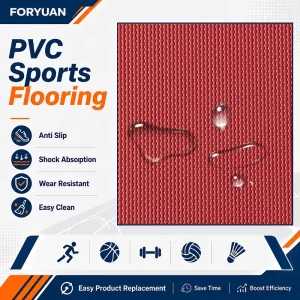 Low Maintenance Wear Resistant Roll Outdoor Basketball Court Indoor Pvc Sports Flooring for Indoor Badminton Courts
