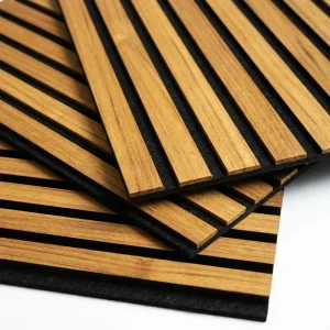 Luxury Modern MDF Slat Panels Acoustic PET Sound Absorption Wall Panels Decorative Slatted Panels for Schools Graphic Design