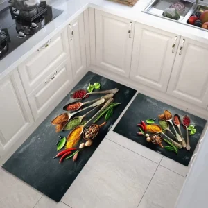 Luxury Non Slip Crystal Velvet Kitchen Floor Mats Set Modern Home Decor Washable Kitchen Mats