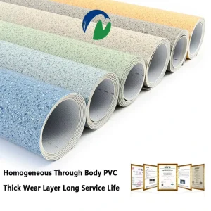 MCG Professional Sports PVC Flooring Roll Shock Absorption Non slip Elastic Vinyl Floor for Gym Volleyball Table Tennis Court