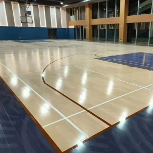 MERRY FLAME FIBA Level 1 Fixed Indoor Sports Court Flooring Anti Slip Wooden Surface with Custom Color CA Maple