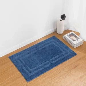 Machine Washable Dryable Cushioned Bath Mat Super Absorbent Polyester Anti-Slip TPE Backing Bathroom Mat