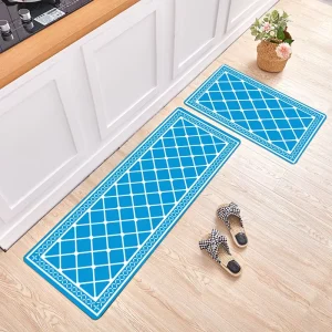 Machine-Washable Non-Slip Printed Polyester Fiber Floor Mat, Stain-Resistant, Thin, Long Strip
