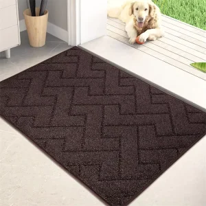 Machine-Washable Tufted Plain Welcome Entrance Door Mat, Non-Slip Absorbent, for Dogs