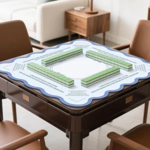 Mahjong Pad with Wave-Lock Edge Double-Sided Waterproof Odorless Wear-Resistant Non-Slip Sound-Dampening Mat