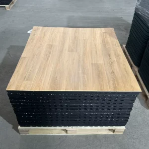 Manufacturer Gym Rubber Floor PVC Wood-Grain Rubber Tiles for Dumbbell and Barbell Areas