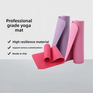 Manufacturer Household Thickened Non-slip Yoga Mat Widened Exercise Home Dance Mat Stripes Rectangular Shape Strap