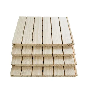 Manufacturer Modern Akupanel Wood Veneer Acoustic Panel High NRC For KTV Restaurant Renovation