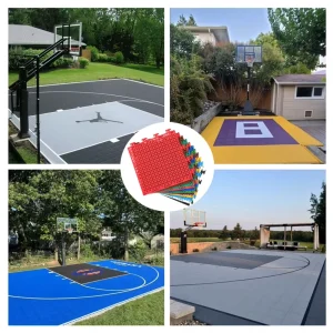 Maple 3 x 3 Portable Plastic Basketball Court Flooring for Indoor and Outdoor Sports