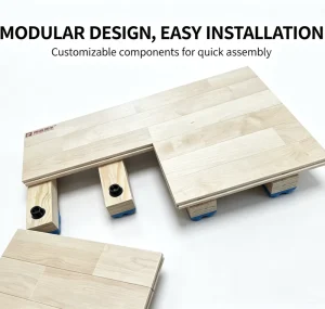 Basketball Court System Parallel Double ribbed Structure Interlocking Floor Tiles Wood Durable Indoor Sports Flooring