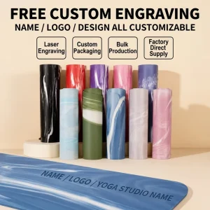 Marble PU Yoga Mat Factory Direct Dual-Tone Non-Toxic Marbled Rubber Non-Slip Customizable Sizes
