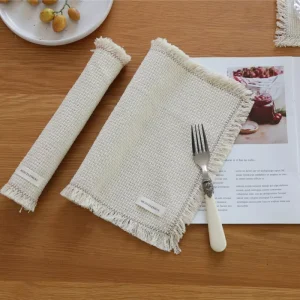 Mats & pads Placemats Cotton Lace Beige Nordic Style Placemats for Wedding