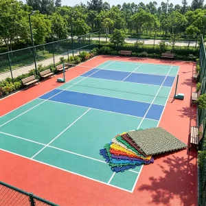Matte Surface Modular Badminton Floor Tiles for Outdoor Sports