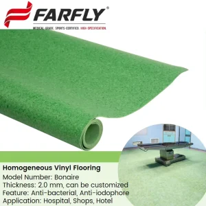 Medical Grade Waterproof PVC Vinyl Flooring Roll For Hospital Homogeneous Plastic Flooring For Clinic