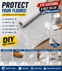 Medium-Weight Self-Adhesive Laminated Non-Woven Waterproof Paint-Resistant Floor Protection Film Roll for Renovation