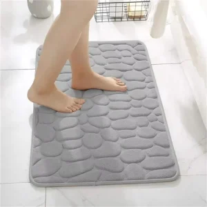 Memory Foam Bath Mat Coral Velvet Non-Slip Rapid Water Absorption Soft Quick-Dry Machine Wash Bathroom