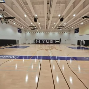 Merry Indoor Basketball Badminton Court Flooring Maple Interlocking Wood Tiles Durable Fireproof Easy Installation High Density