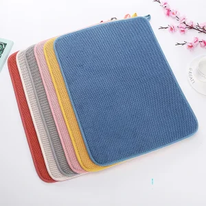 Microfiber Absorbent Dish Drying Mat for Cabinet or Table, Non-Slip, Heat Resistant