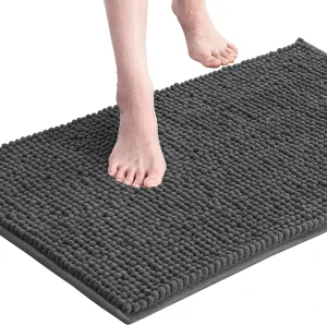 Microfiber Chenille Bath Mats Soft Washable Non-Slip Pet Friendly Quick-Dry Water-Absorbent Hotel Home Bedroom Bathroom Floor Rug