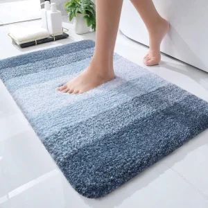 Microfiber Non-Slip Absorbent Quick-Dry Soft Tufted Shower Mat for Bathroom
